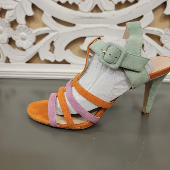 Sacha London Orange and Purple Strappy Sandals - Picture 7 of 8